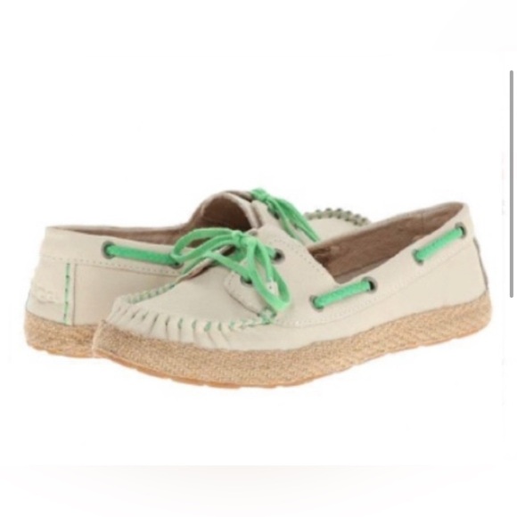 UGG Shoes - UGG Tylin Leather Boat Shoes - Size 9.5 Women’s -Coastal Grandma, Preppy